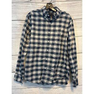 Mens J.Crew Flex Washed Slim Fit Checkered Button-Down Shirt M